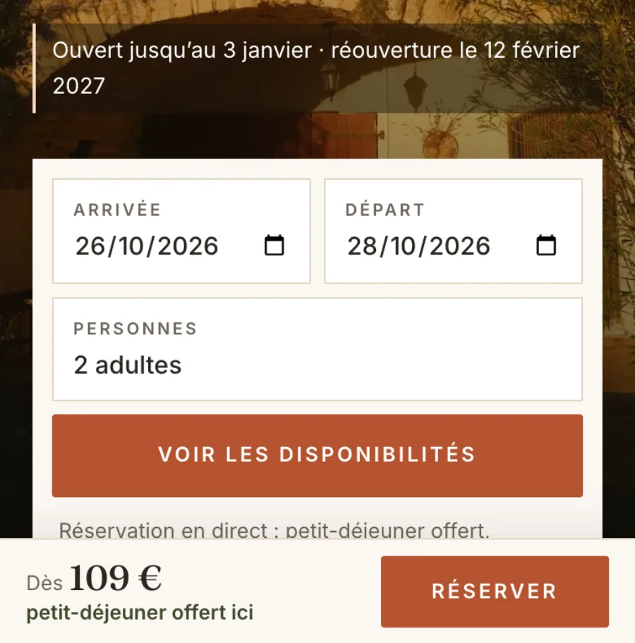 Réserver, toujours à portée de pouce