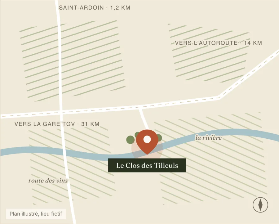 Un plan d’accès dessiné pour l’hôtel